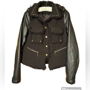 Venus size small tweed faux leather jacket